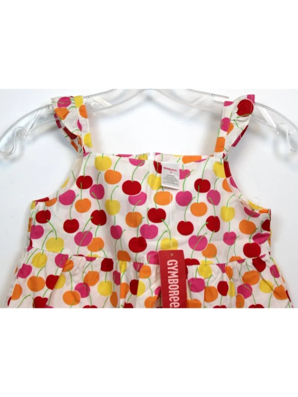 2008 Gymboree Cherry Baby Doll Shirt sz 8 Print Tank Top Ruffle Straps Summer